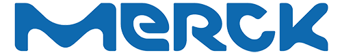 Grafik: blauer Schriftzug "merck"